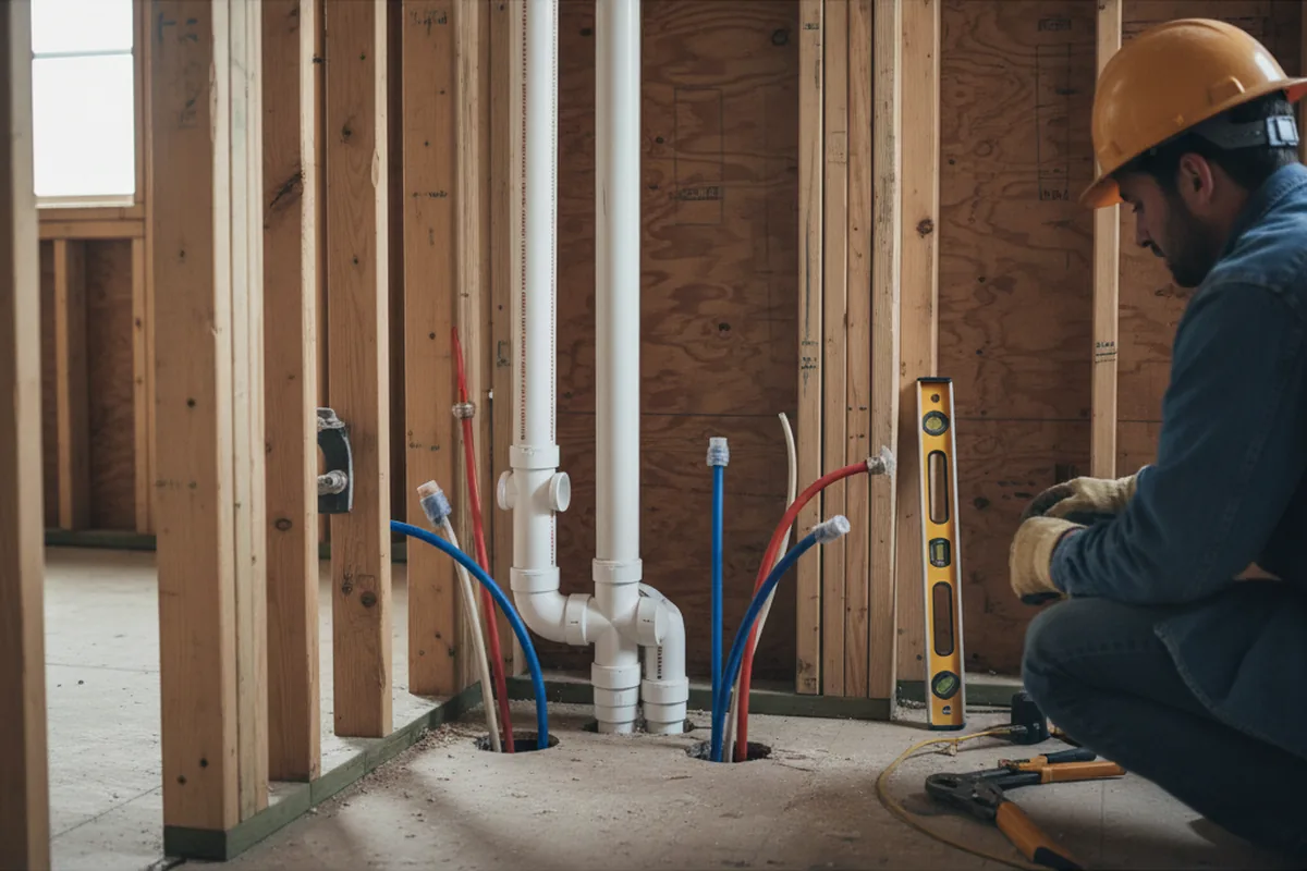 Drain and supply rough-in during Garbage Disposal Repair in El Campo